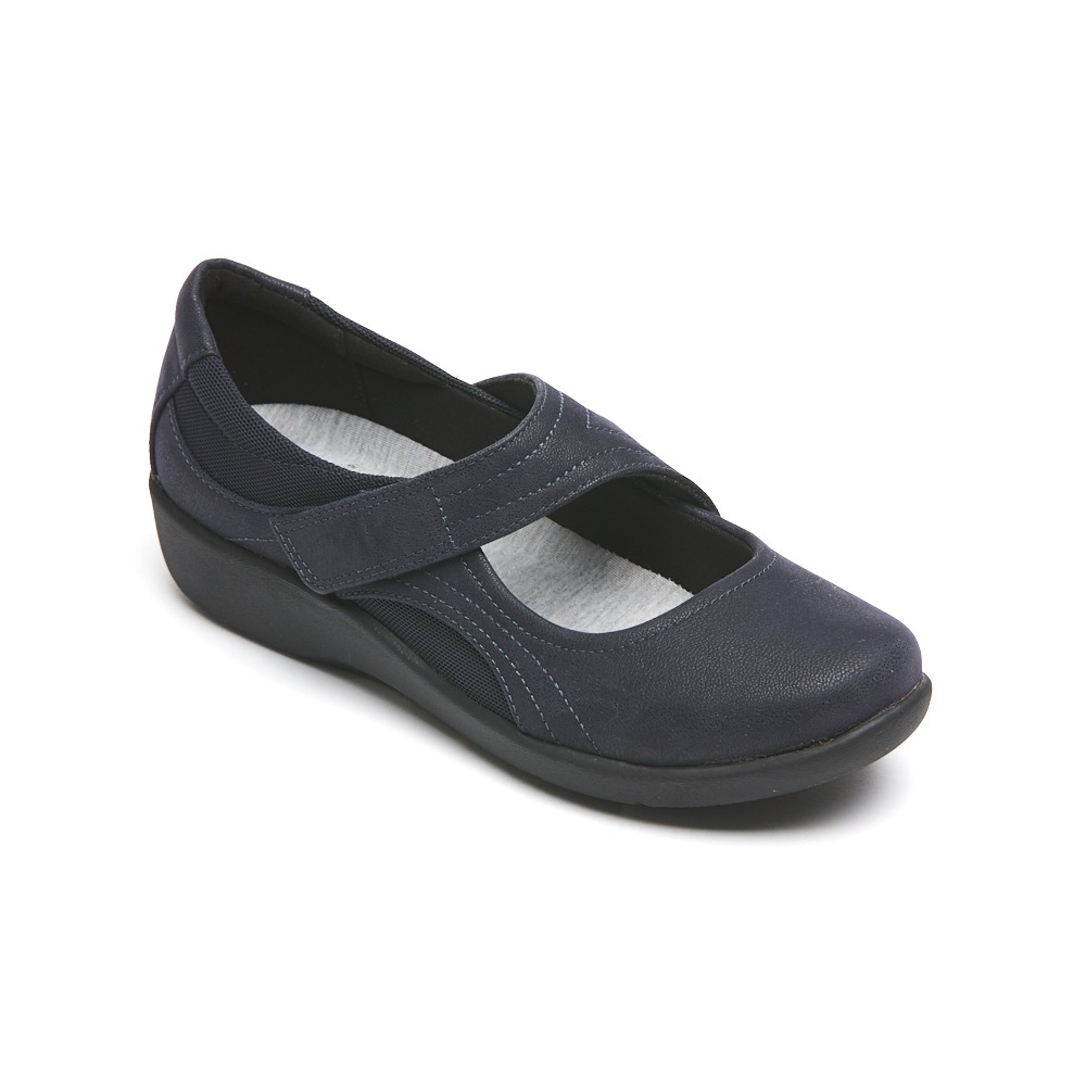 clarks navy mary jane shoes