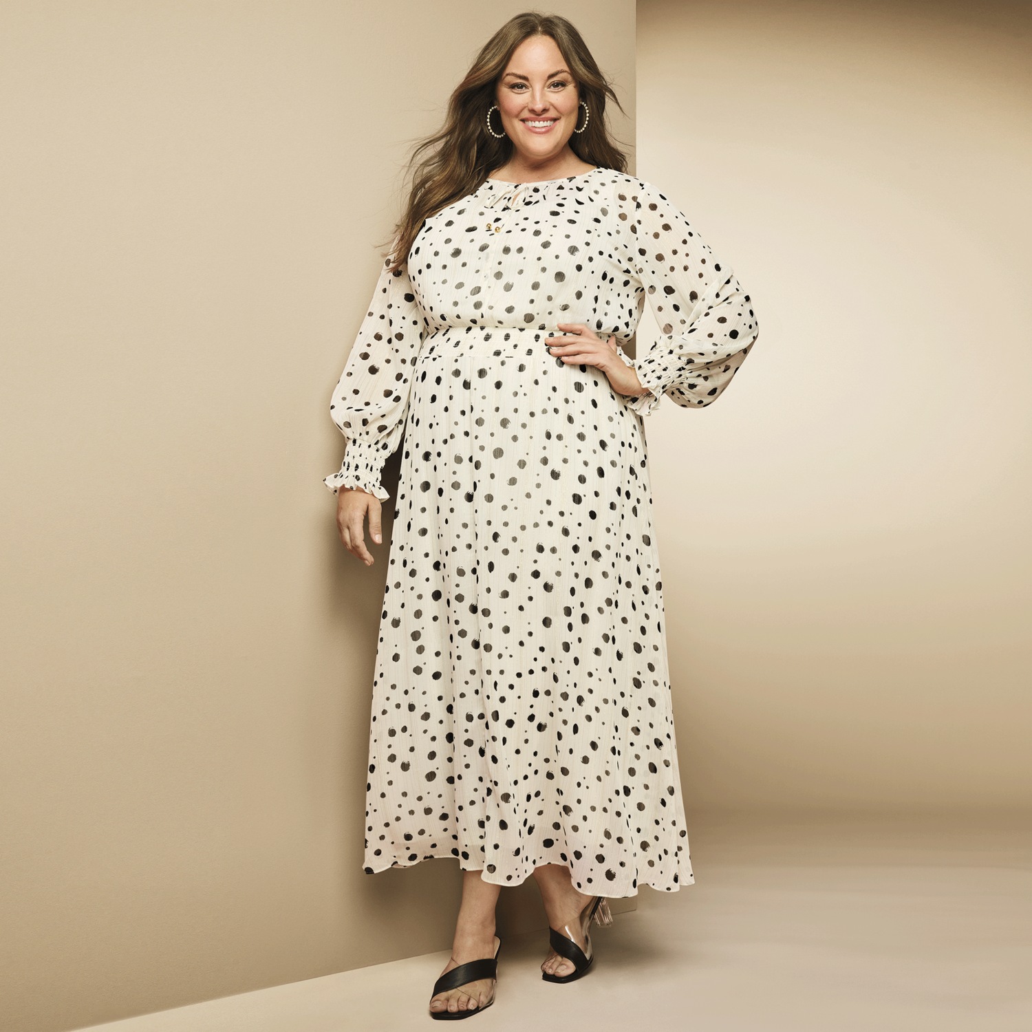 LongSleeve SmockedWaist Maxi Dress Monroe & Main