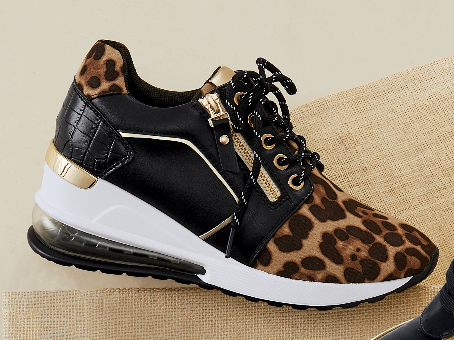 ninety union ultra leopard wedge shoe