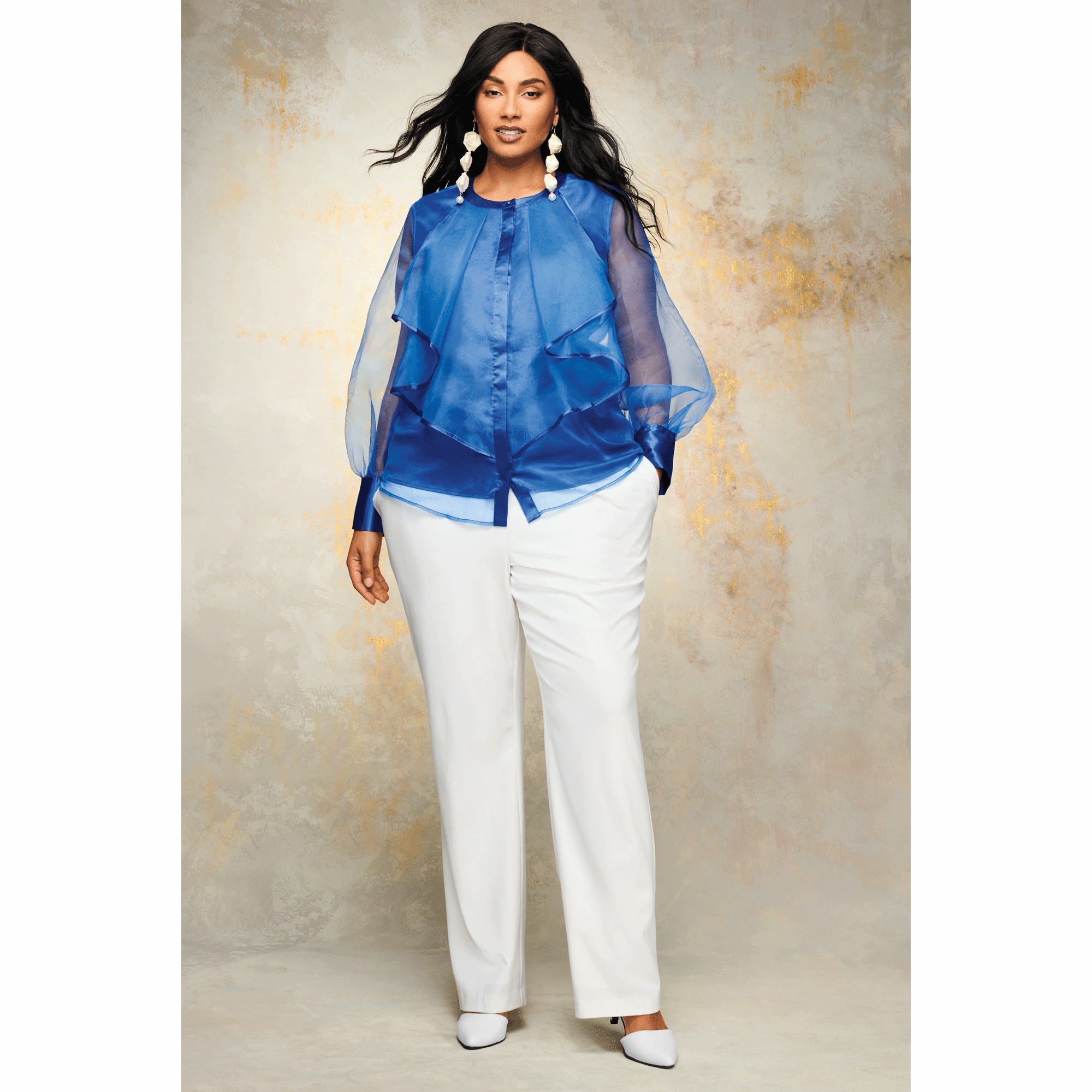 sheer blouse plus size