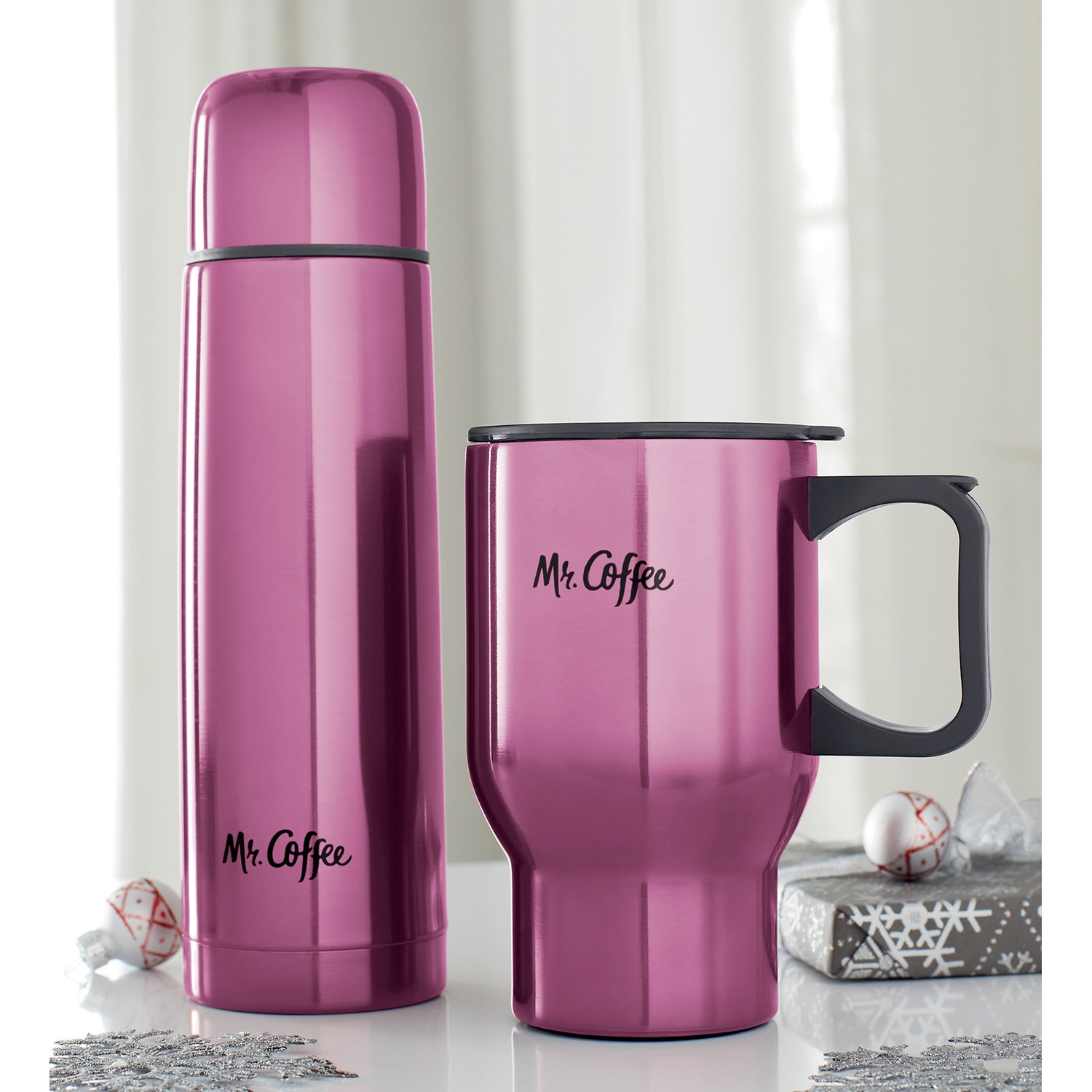 Mr. Coffee 2Piece Thermal & Travel Mug Set Monroe & Main